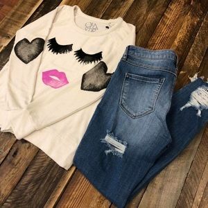 Chaser Brand Lash Love sweatshirt NWT